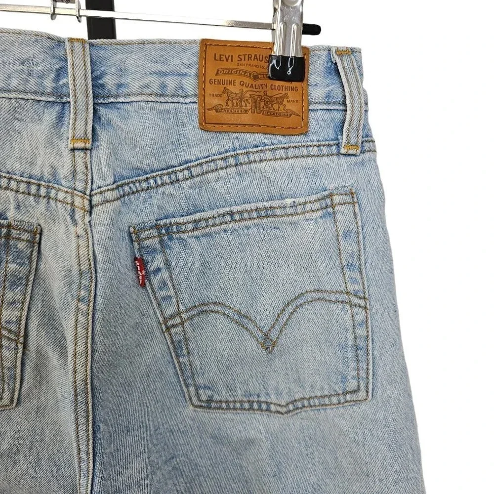 Levi's High Rise Light Blue Distressed Ripped Jeans - Picture 3 of 9